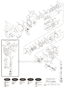 Page A Diagram and Parts List for CP6110 T024426 Chicago Pneumatic Wrench